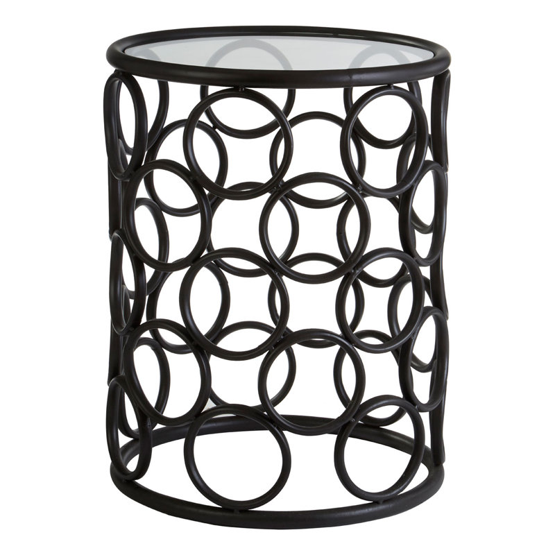 Antalya Glass Top Block End Table