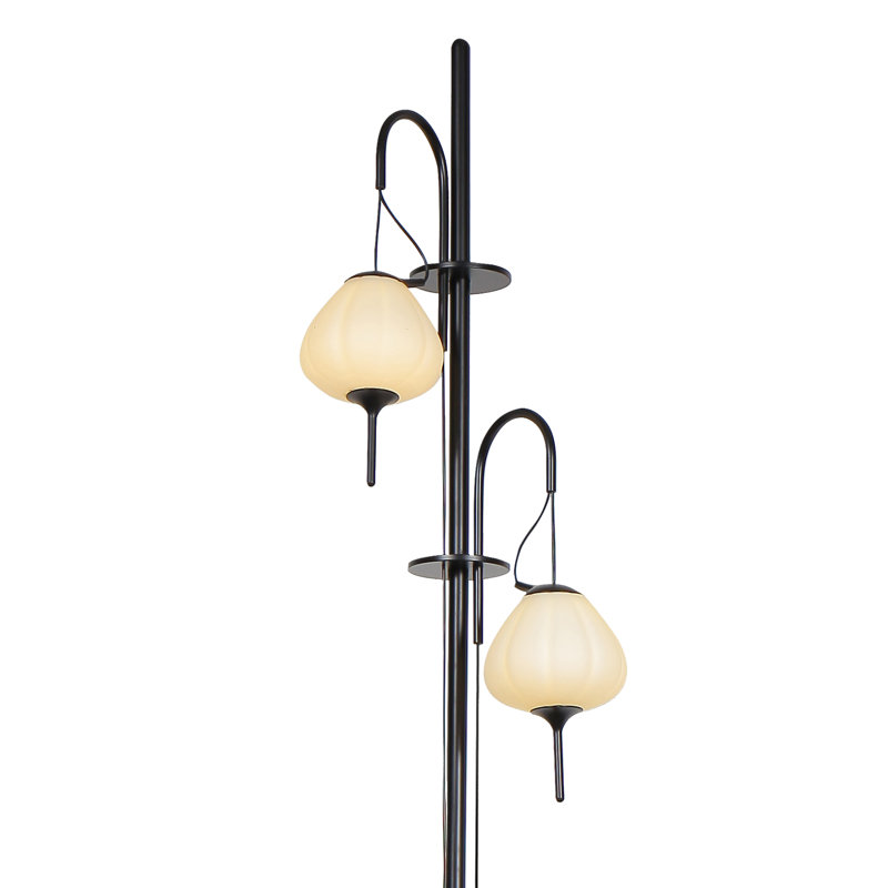 Lecce 70-in Height Integrated LED ETL Certified Floor Lamp with Glass Shades and Dimmer Switch