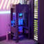 Lit mezzanine en bois pleine grandeur avec rangement, bureau, tablettes multiples, DEL et station de charge-2084886392