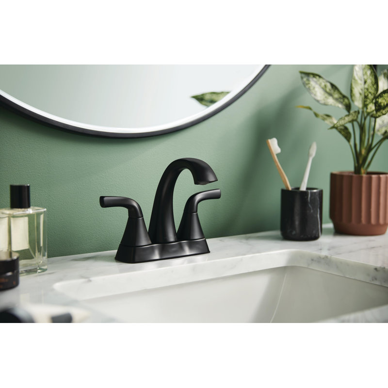Parkwood Centerset 2-handle Bathroom Faucet with Drain Assembly, Matte Black