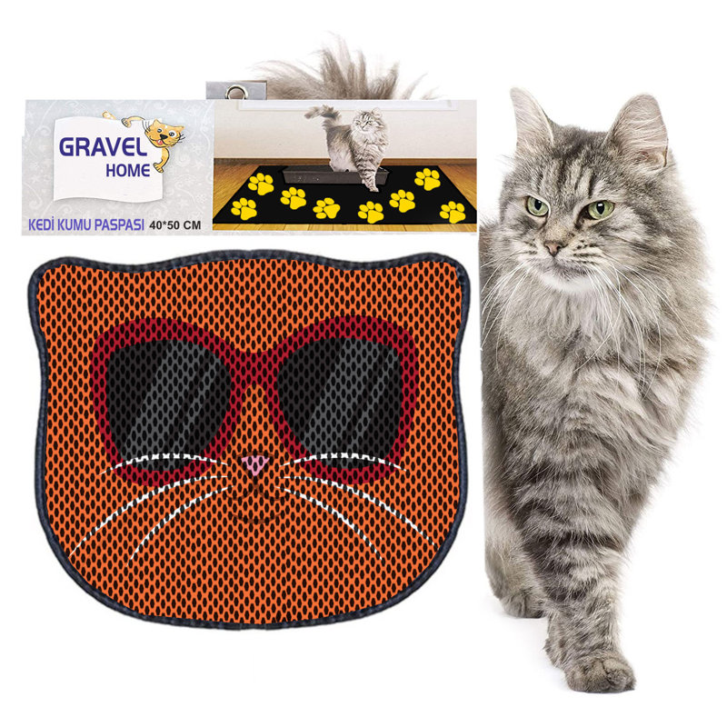 Tapis de litière durable pour chat, 15,7 po x 19,7 po | 50% PVC / 50% polyester, lavable à la machine et passer l'aspirateur | Parfait pour un nettoyage facile, conception antidérapante pour garder votre maison propre et fraîche, idéal pour les propriétaires d'animaux de compagnie