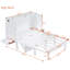Lit blanc pleine grandeur avec tablette de charge et amovible pour l'organisation de ports spatiaux-914871544-914871551