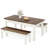3 Piece Dining Table Set With 2 Benchs, Farmhouse Wood Kitchen Table With 2 Benches-1061044592