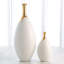 Dipped Golden Crackle/White Slender Vase-Sm