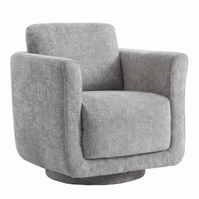 Fauteuil demi-tonneau rembourré et pivotant