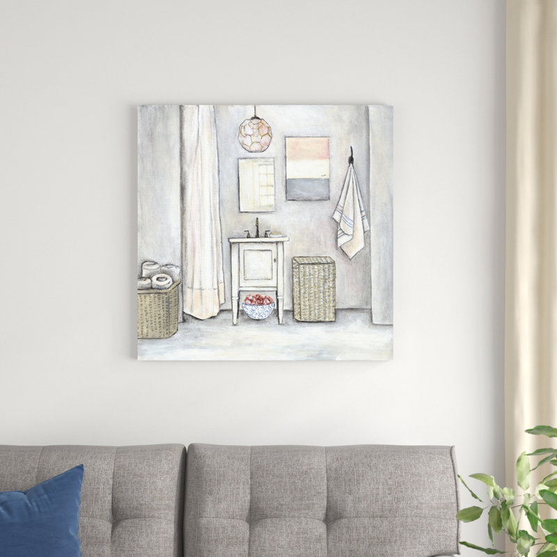 " Neutral Bath I " by R. RIG Painting Print, 30" H x 30" W