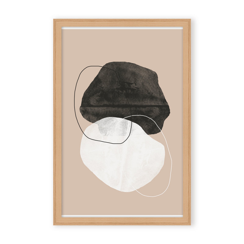 Cosmic Abstract by The Miuus Studio - Picture Frame Painting on Paper, 24" H x 16" W x 1.125" D, Black, Framed Matted Print