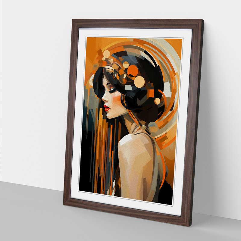 Single Picture Frame Print on Wood, 34cm H x 25cm W, Walnut Framed