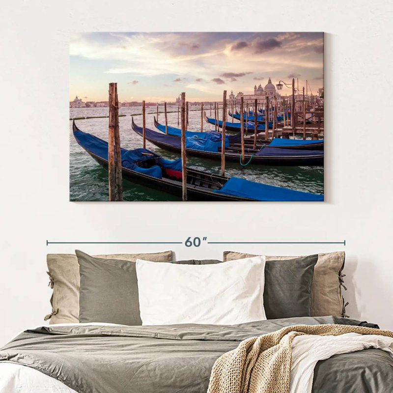 Mehar Venice Gondolas At Sunset, 34" H x 51" W