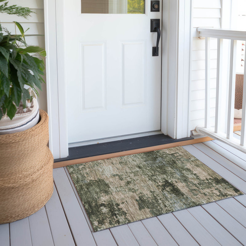 Machine Washable Indoor/Outdoor Wagenen ACN2366 Abstract Rug, Rectangle 1'8" x 2'6"