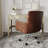 Martha Stewart Zaya Upholstered Swivel Home Office Chair With Padded Arms