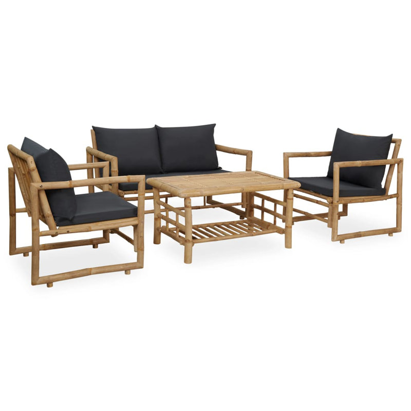 Esther 4 Piece Deep seating with Cushions, Gray