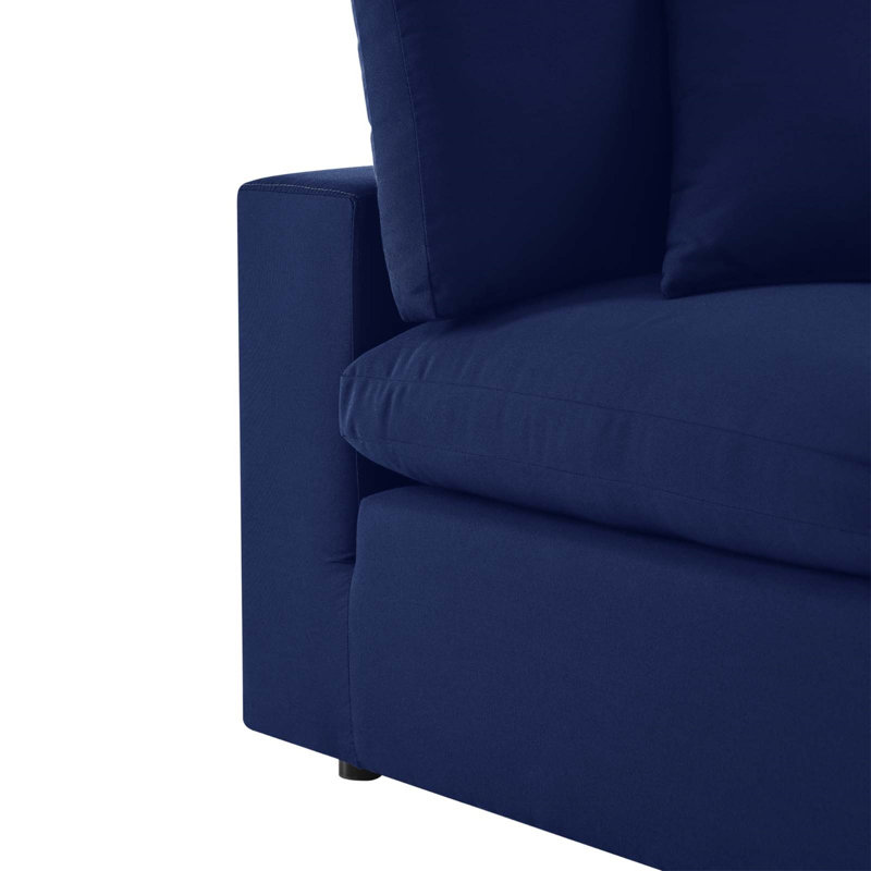Chaise de patio d'extérieur sans accoudoirs Commix Sunbrella par Modway, Sunbrella bleu marine