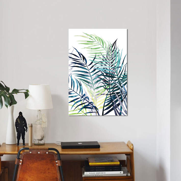 «Twilight Palms I», impression sur toile, H 26 po x l 18 po x P 1,5 po, Pas de tapis, Toile tendue