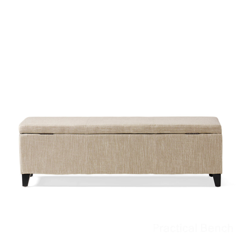 Connie Upholstered Ottoman, Sand Fabric