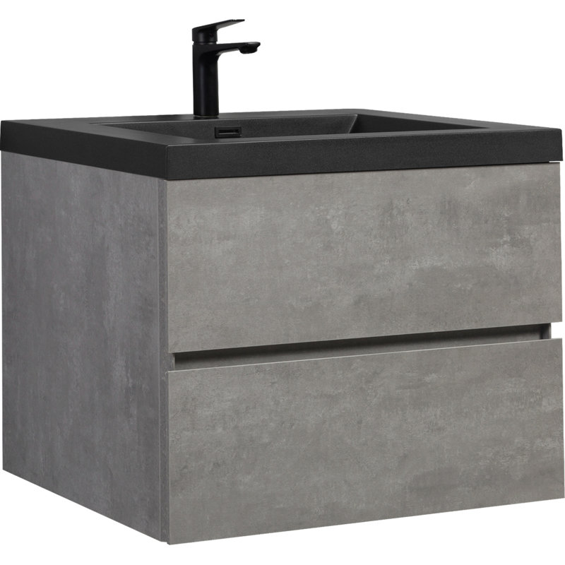 Meuble-lavabo mural 30 po avec lavabo, meuble-lavabo mural avec lavabo à quartz et tiroirs