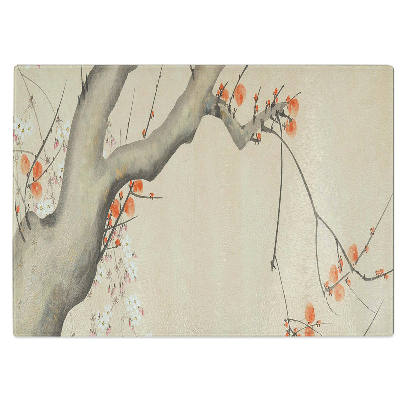 Glass Flowers of The Four Seasons Vol.2 by Sakai Hoitsu Chopping Board, 39 cm W x 28.5 cm L