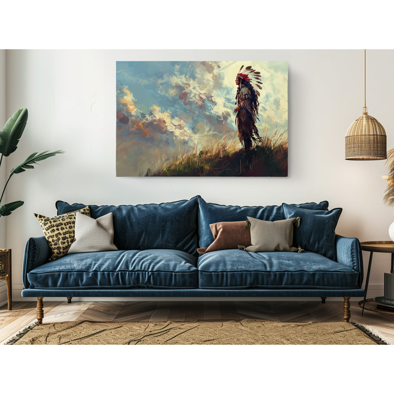 Impression sur toile, chef amérindien, décoration murale moderne pour la maison et le bureau, H 20 po x l 30 po
