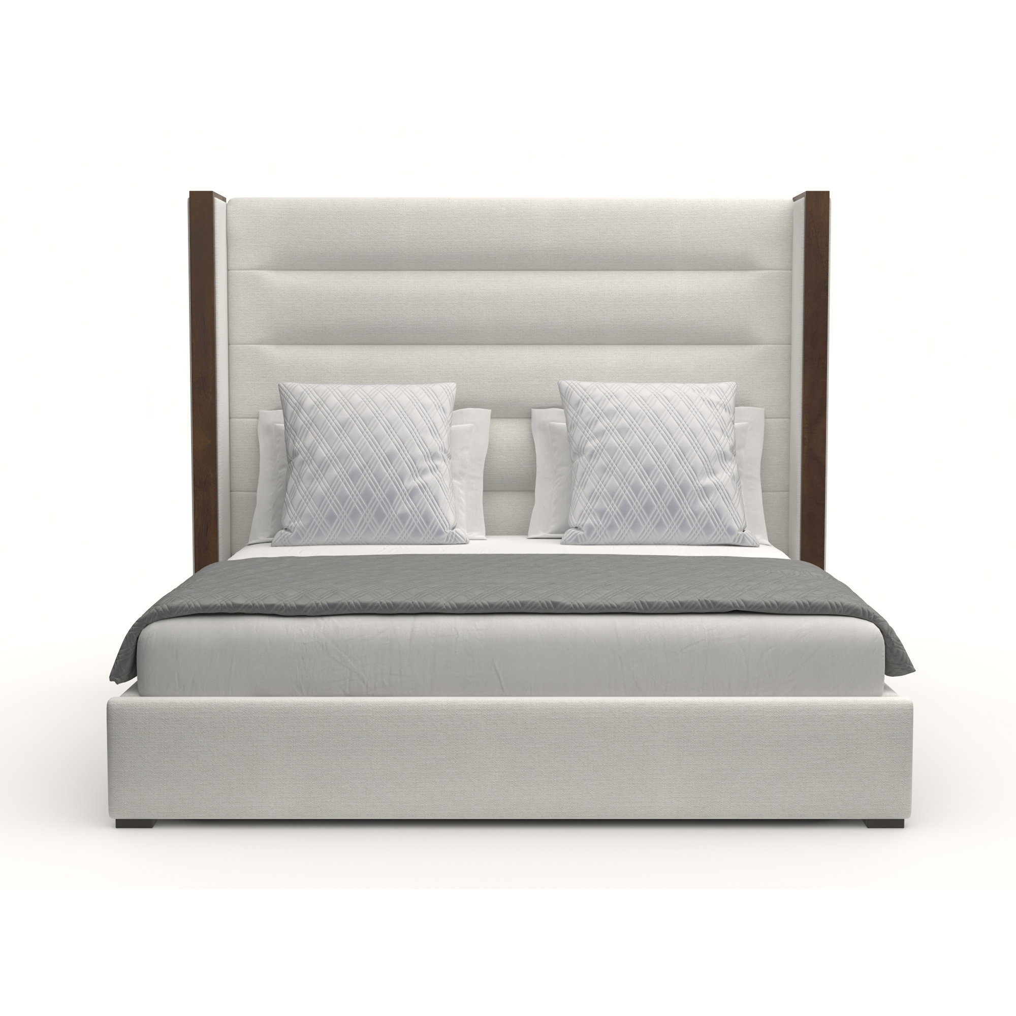 Ally Upholstered Wingback Bed, Queen, Off White Revolution®