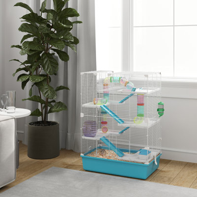Cage à hamster 32 "à 6 niveaux avec tunnels et tubes