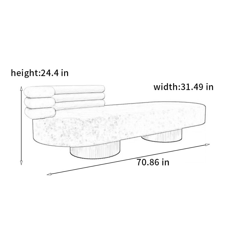 Light luxury comfortable pine chair, Left Hand Facing