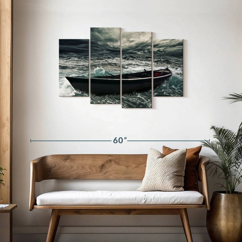 Bateau Alvord en mer agitée, H 27 po x l 43 po