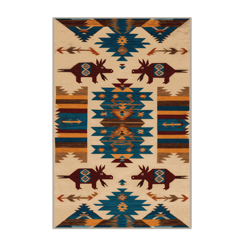  Washable Armadillo Southwestern Area Rug, Runner 2' x 4'