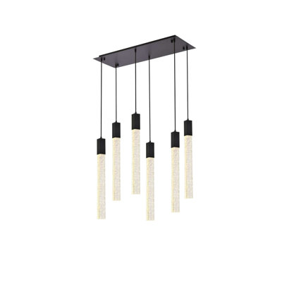 Suspension Berloz 6 lumières noire