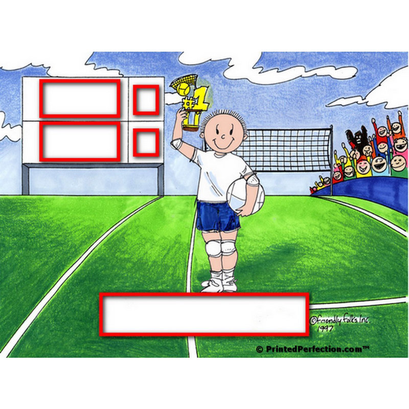 Personalized Friendly Folks Volleyball Player - Male Rhinestone Bordered Key Chain, Yes