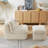 Upholstered Lazy Sofa Corduroy Bean Bag Chair With Ottoman-1065638063