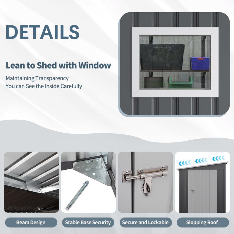 7.5' X 4.5' Storage Room With Window Hinge Door