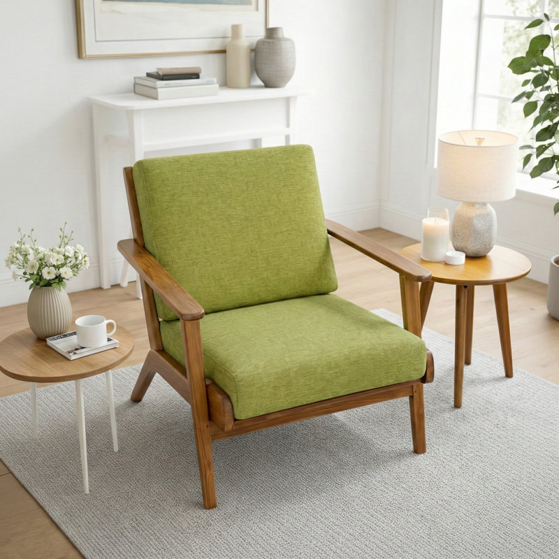 Fauteuil Roddney, Lin vert pistache