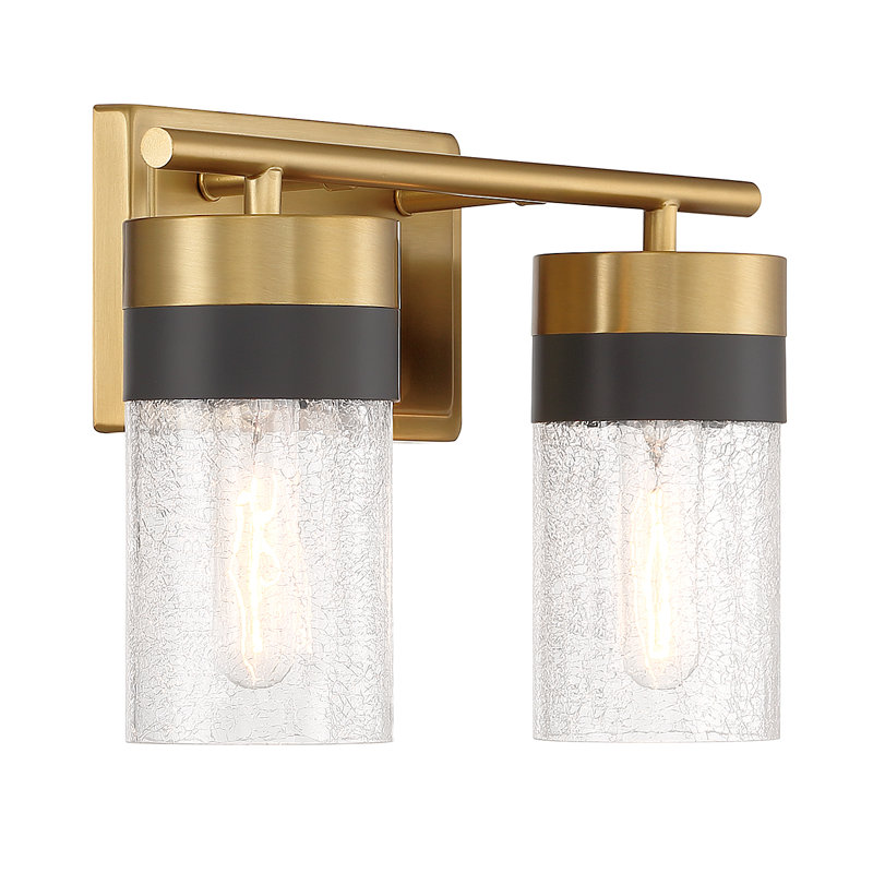 Éclairage pour meuble-lavabo à 2 lumières Cabriano, Deux lumières, 8.75" H x 14" W x 14" D