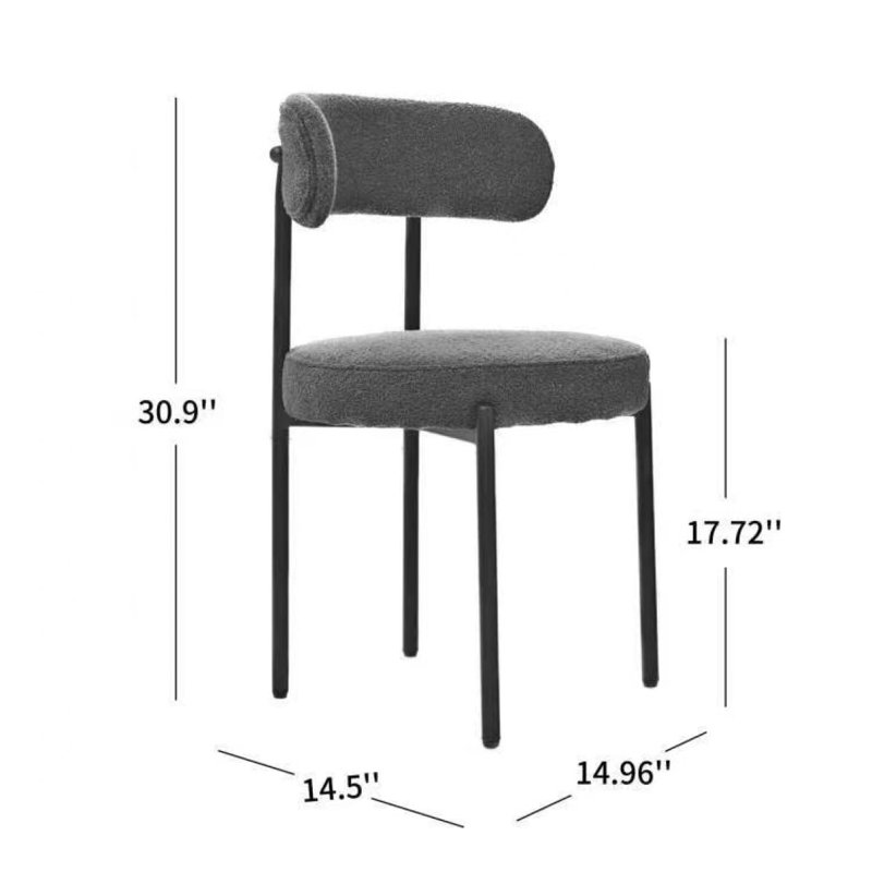 Ensemble de 2 chaises de salle à manger Grey Boucle