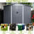 8X6 Ft Metal Outdoor Shed With Lockable Doors & Foundation - All Weather For Garden, Patio, Backyard, Lawn, Gray Galvanized Steel Storage Easy Assembly