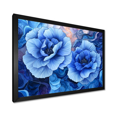 Dancing Blue Symphony Of Carnation I - œillets, art mural