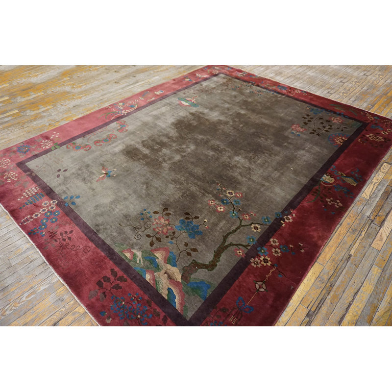 Tapis déco chinois en laine antique