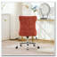 Fauteuil de bureau chenille capitonné à boutons avec base en métal chromé, chaise de bureau pivotante réglable-124024019