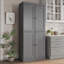 Garde-manger 100% bois massif 32 po avec portes Shaker, 2 tiroirs et tablettes réglables-1223960905