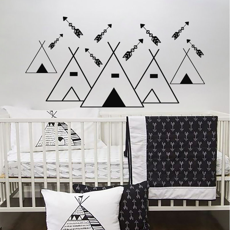 Abstract Non-Wall Damaging Wall Decal, Black