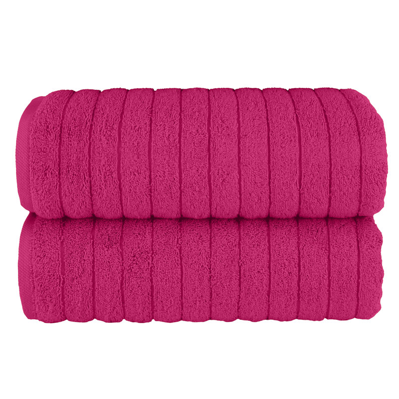 Elegant Comfort 100% Turkish Cotton Corduroy Ribbed Luxury Soft 2 Pack Bath Towels 27 X 54 Inch -  Plush, Absorbent, Quick Dry, Hotel Spa Quality Towels For Bathroom Essentials