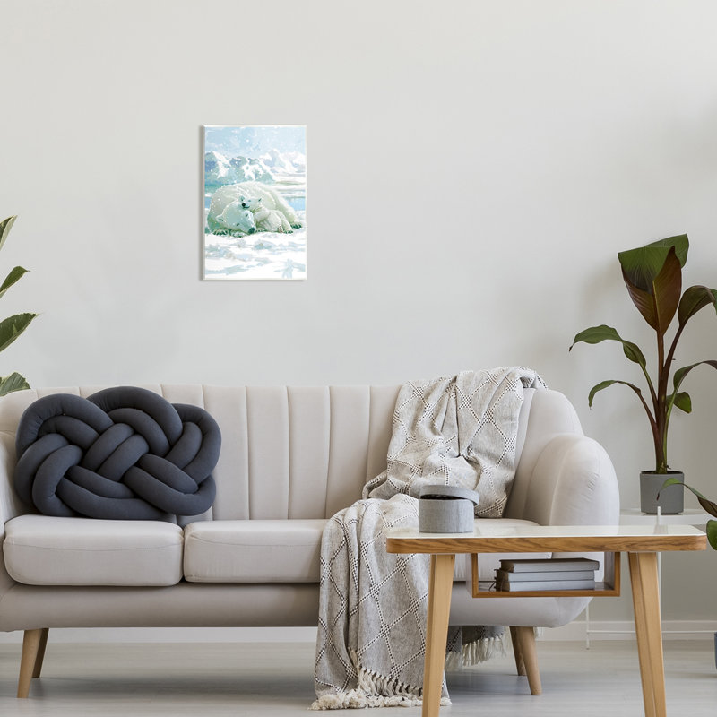 Stupell Industries, ours polaires, câlins, scène de neige, art mural par Pip Wilson-au-848, H 15 po x l 10 po x P 0,5 po