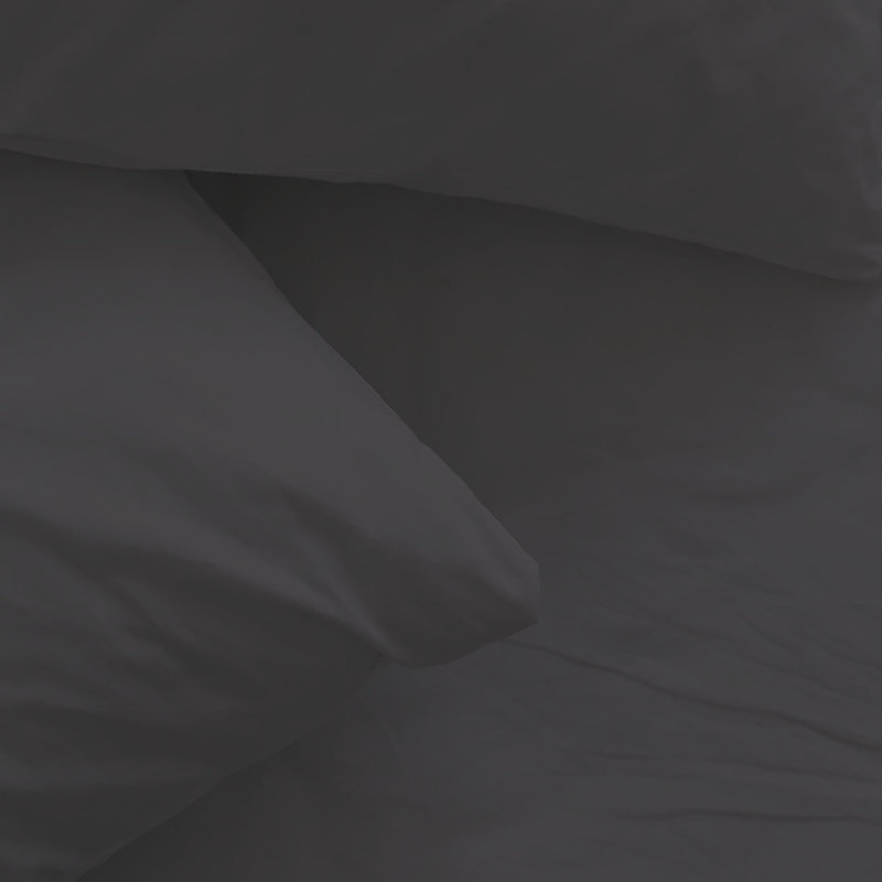 Ensemble de draps en rayonne de bambou 6 pièces , Ensemble de draps pour lit double + 1 drap-housse , Gris foncé