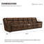 Canapé modulaire inclinable en cuir 151,2 po-845909405