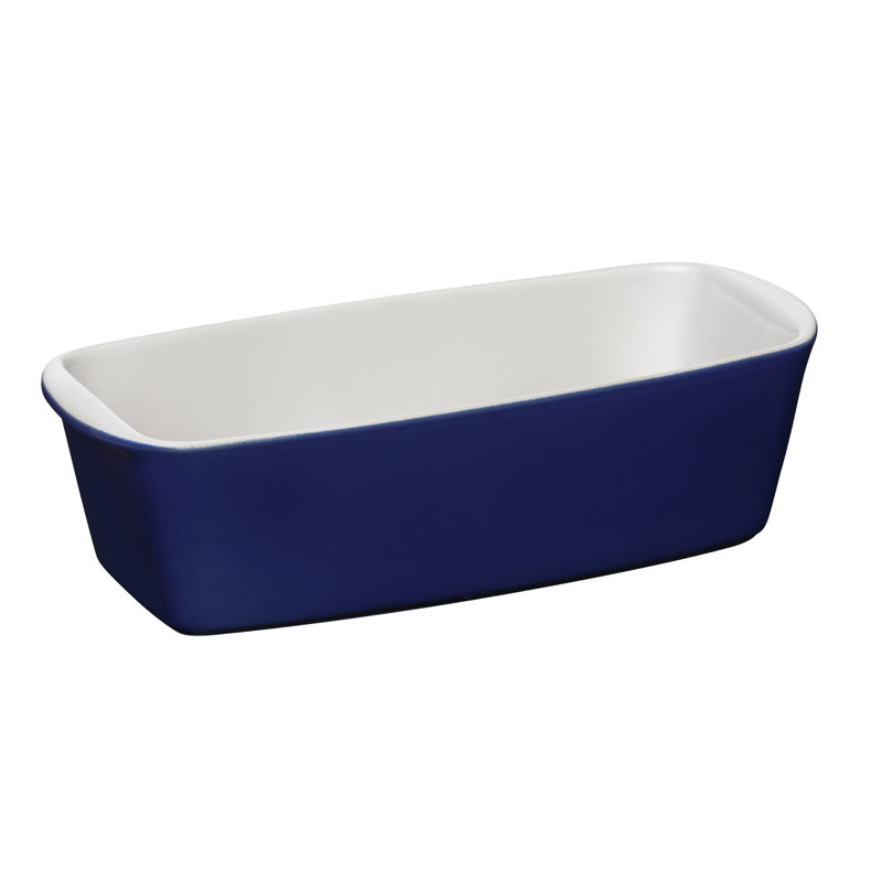 Symple Stuff Ovenlove Rectangle Ceramic Baker Bakeware, Imperial Blue