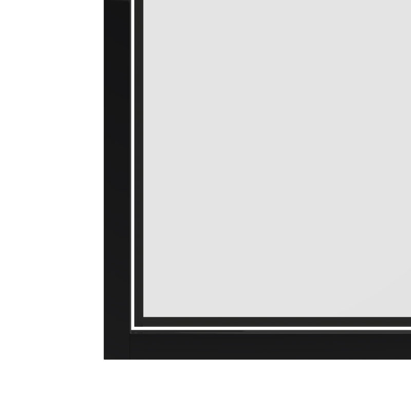 Black 40'' x 77'' Framed Tempered Glass Shower Door