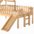 House Loft Bed with Slide and Playhouse Design, Star Moon-shaped Cutouts, LED Lights, No Box Spring Needed-538743517-538743518