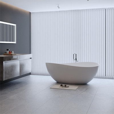 Baignoire de trempage autoportante de 63 po x 37,38 po Deco