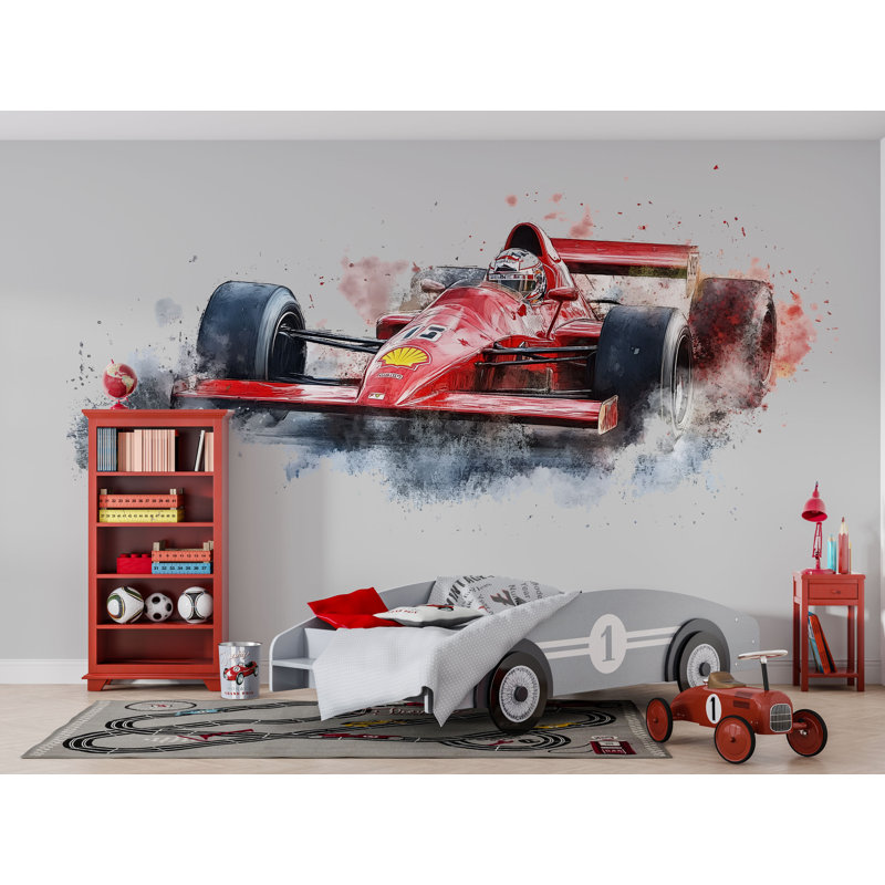 Adhésif mural de voiture de course, autocollant mural de voiture de formule, art mural de chambre, décoration de voiture pour enfants, peinture murale de chambre de bébé de course, 515Mv