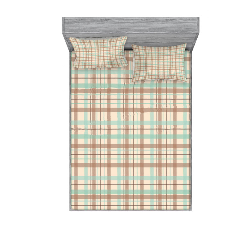 Ensemble de draps à damier écossais, Ensemble de drap pour grand lit avec drap-housse
